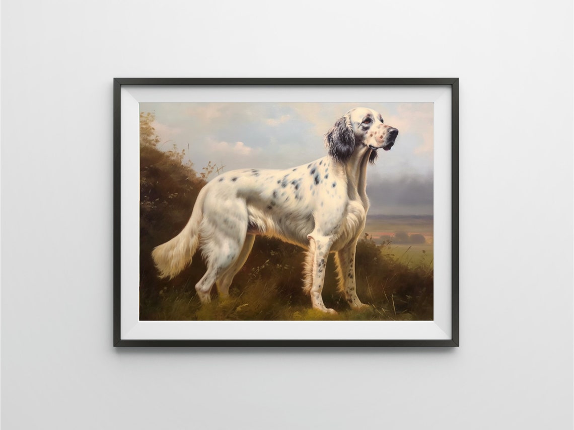 Vintage English Setter Painting Digital Download Antique - Etsy