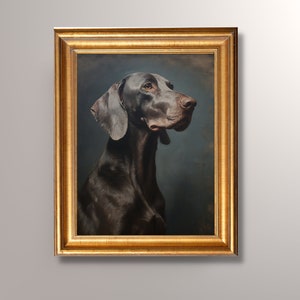 Vintage Weimaraner Portrait Print, Weimaraner Art Print, Antique Painting, Weimaraner Painting, Pet Portrait, Pet Painting,Gift,Pet Memorial