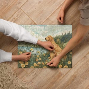 Golden Retriever Jigsaw Puzzle, Family Fun, Christmas Gift