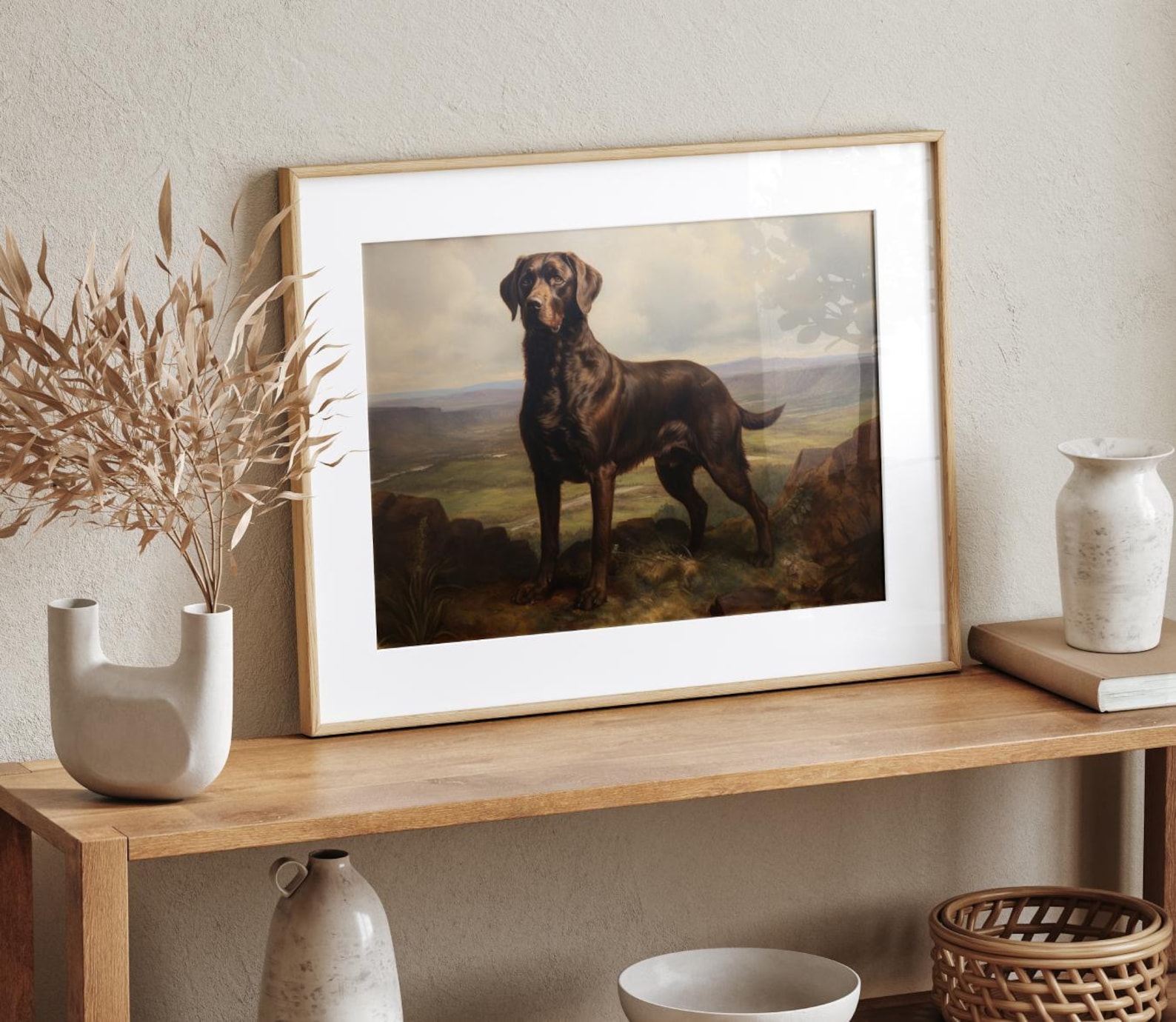 Vintage Chocolate Labrador Portrait Print, Brown Lab Print, Antique ...