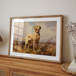 Vintage Yellow Labrador Portrait Digital Download, Yellow Lab Wall Art,Antique Art, Vintage Art Print, Dog Portrait, Pet Portrait, Printable