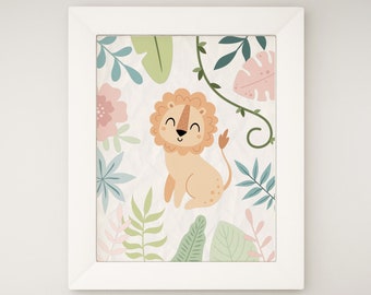 Stampa di un simpatico leone per la cameretta dei bambini, download digitale, stampa di un simpatico leone per la cameretta dei bambini, arte con un leone per la cameretta dei bambini, stampe per la cameretta dei bambini, arte murale per bambini, stampe per la cameretta dei bambini