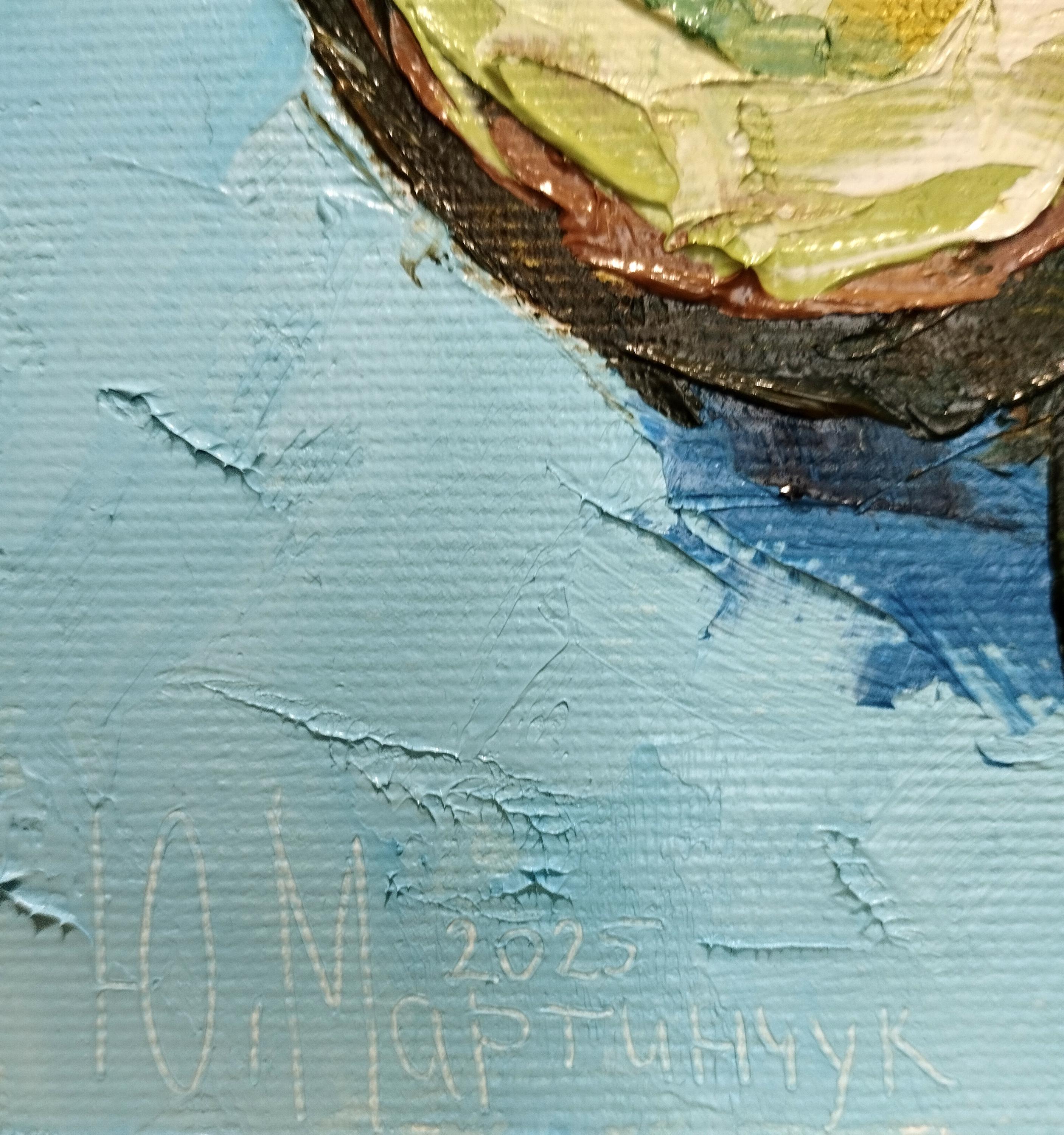 アボカド絵画オリジナルNo.3 - 6x6インチ - 印象派フルーツ壁装飾