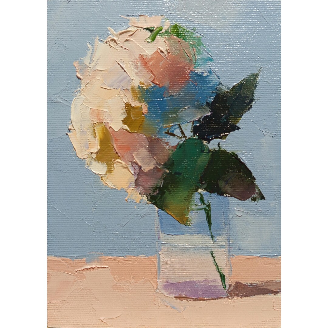 Small Hydrangea Oil Painting 5x7"- Original Floral Wall Art Gift Canvas ...