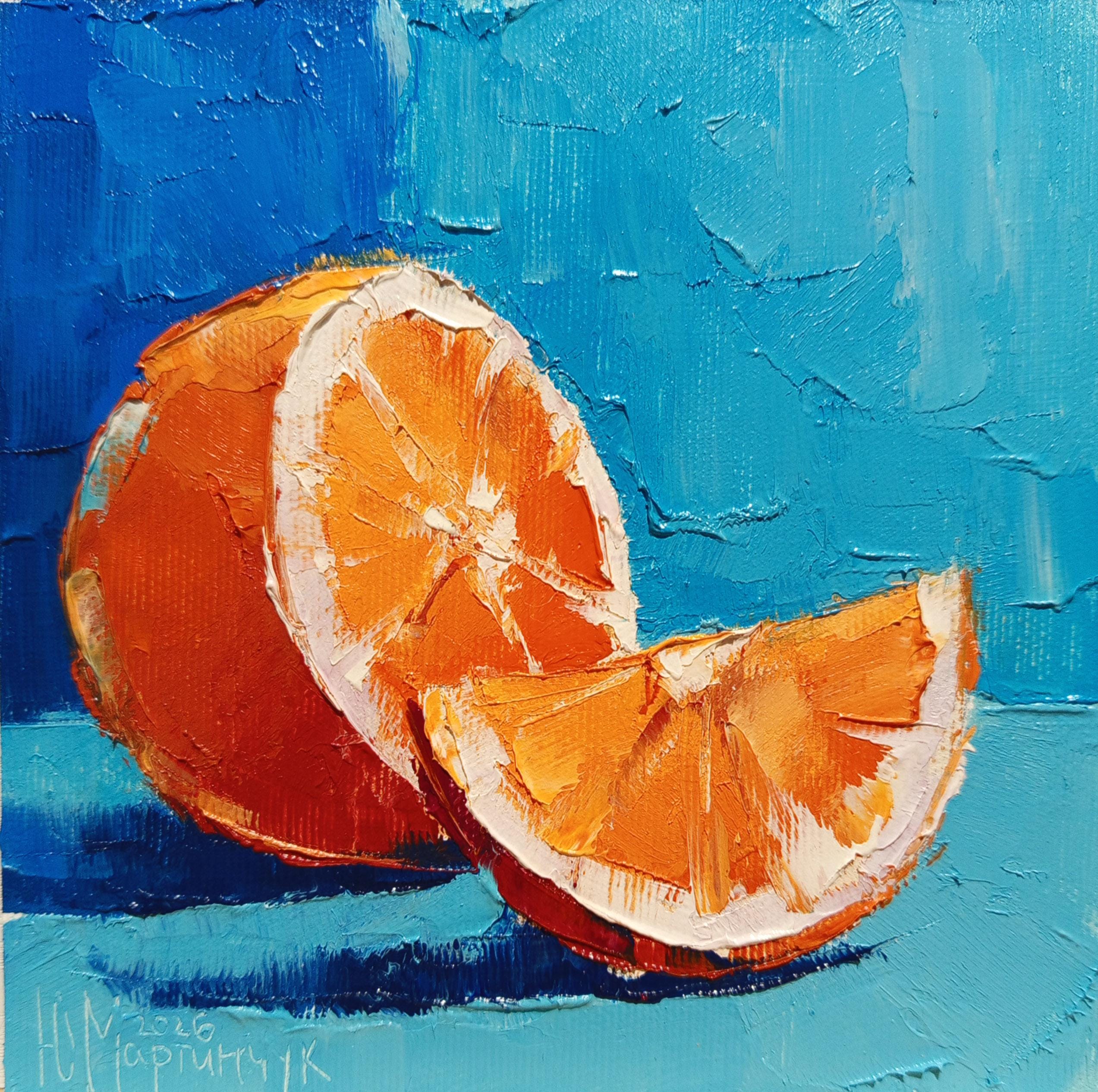 Orange Slices Original Oil Painting 6x6