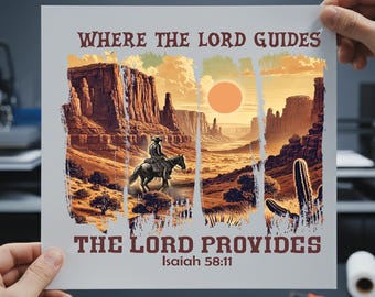 Christian Western DTF Transfer: Cowboy Bible Verse Ready to Press, Religious Western Decals