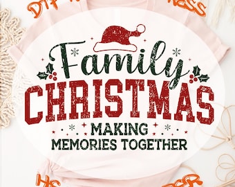 Matching Family Christmas Dtf Transfer: Rustic Holiday Making Memories Ready To Press