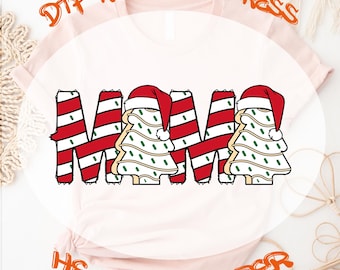 Mama Christmas Tree Cake DTF Transfer, Xmas Holiday Hat Ready To Press