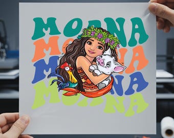 Moana DTF Transfer, Tropical Disney Family Shirt Heat Press Print