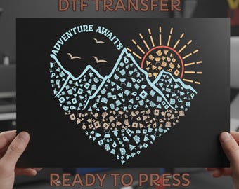 Adventure Awaits DTF Transfer: Ready to Press Camping Iron On, Vacation Ready to Press