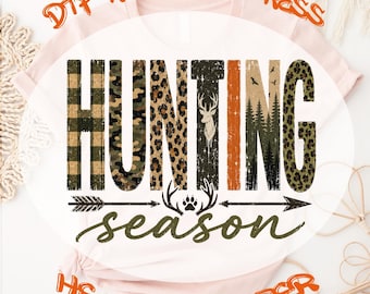 Vintage Camo Hunting Deer DTF Transfer, Camouflage Outdoorsman Ready To Press