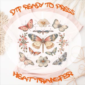 Boho Butterfly DTF Transfer: Cottagecore Heat Press Design