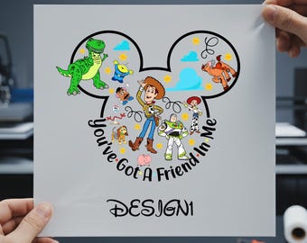 Disney Toy Story DTF Transfer, You Have Got A Friend In Me Ready to Press, Woody & Buzz Friendship Heat Transfer, Disneyland Shirt Print