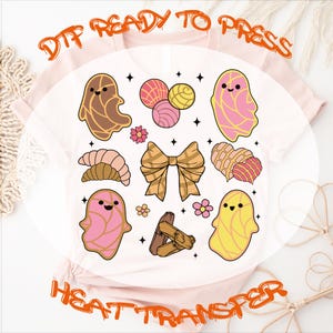 Pan Dulce Ghost DTF Transfer: Spooky Concha Heat Transfer