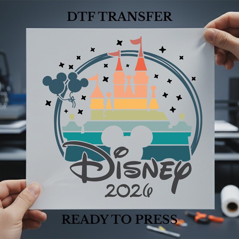 Disney Family Trip 2026 DTF, Matching Disney Shirts Ready to Press, Disney Squad Castle Shirt, Disney Iron On Print, World Disney Transfer image 3