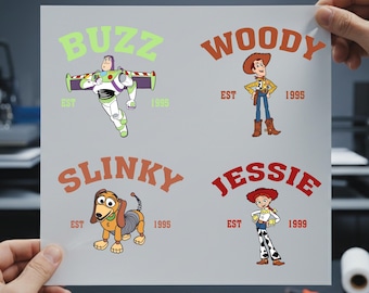 Toy Story Characters DTF Transfer, Disney Ready to Press Heat Transfer
