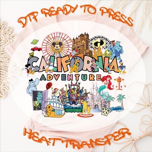 California Adventure DTF Transfer, Disneyland Park Ready to Press