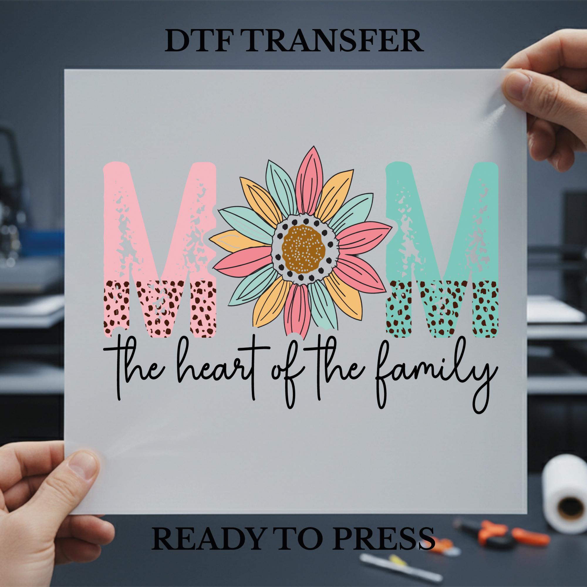 Retro Floral Mom Design DTF Transfer, Mama Ready to Press Heat Transfer ...