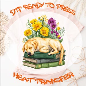 Floral Labrador DTF Transfer: Boho Dog Lover Heat Press Design