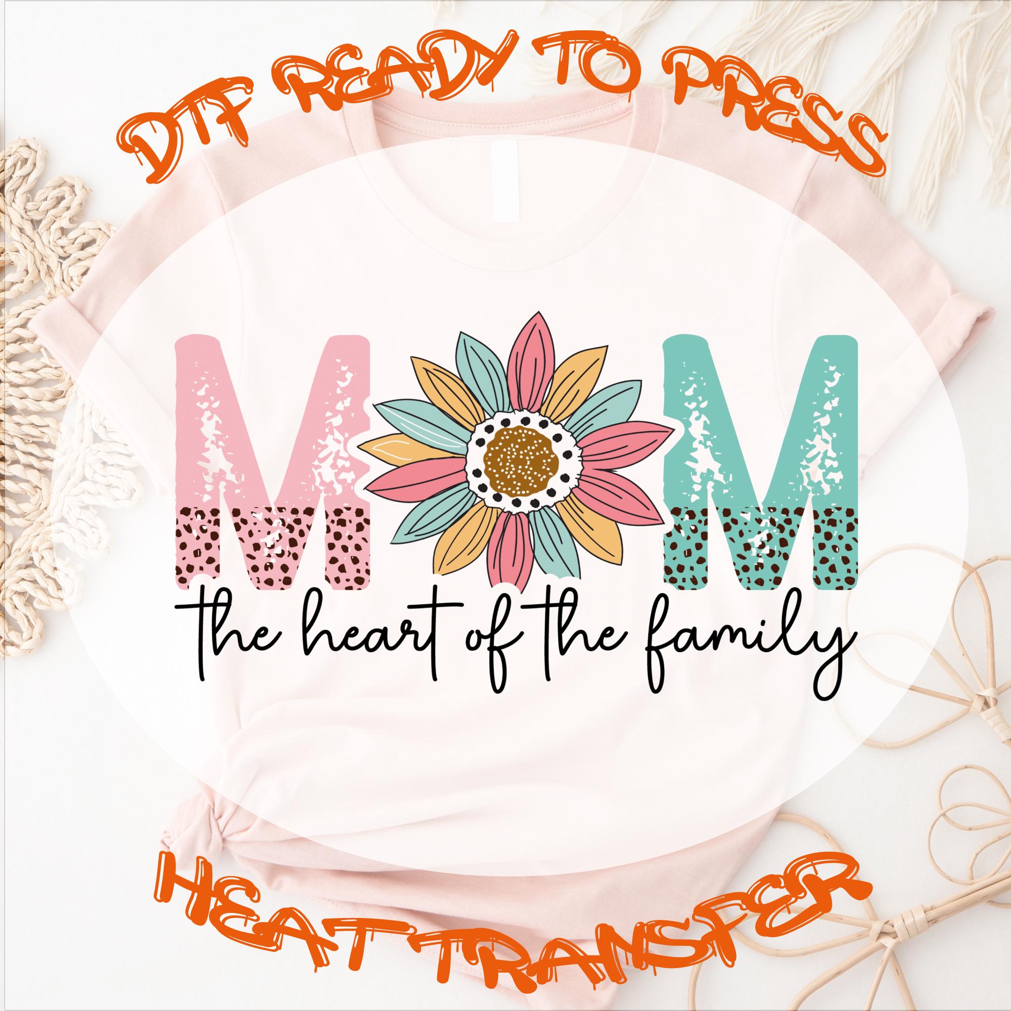 Retro Floral Mom Design DTF Transfer, Mama Ready to Press Heat Transfer ...