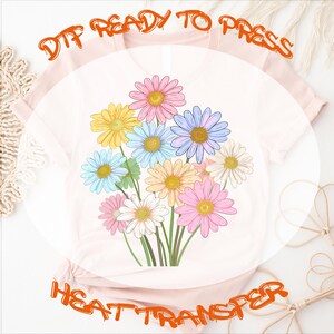 Wildflower DTF Transfers, Wild Flower Ready to Press, Wildflower Design, Heat Press Transfer, Full Color, T-shirt Transfers, Floral Transfer