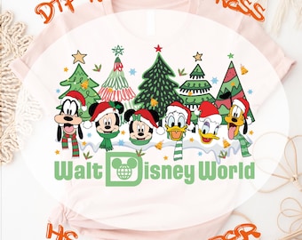Walt Disney World Christmas DTF Transfer: Disneyland Xmas Tree Ready To Press