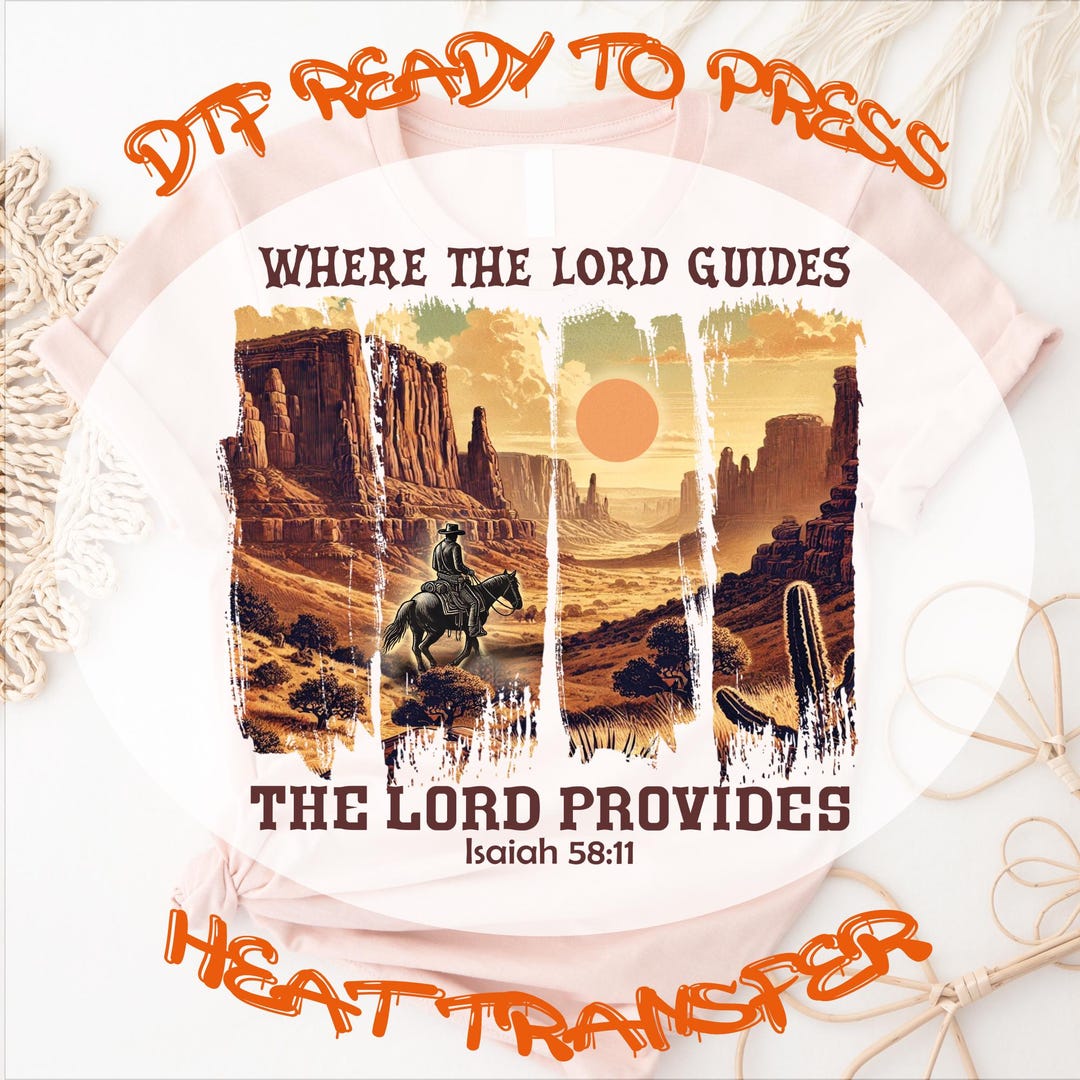 Christian Western DTF Transfer: Cowboy Bible Verse Ready to Press ...