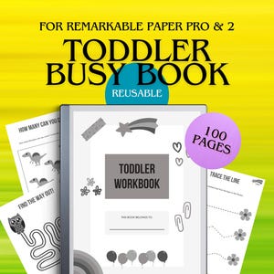 Libro de actividades para niños pequeños para Remarkable Paper Pro y 2 / Libro de actividades para niños para tabletas de tinta electrónica / Hojas de trabajo Montessori / Quiet Pages Kids
