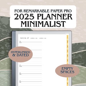 2025 Planner for ReMarkable Paper Pro: Hyperlinked Weekly Calendar (Digital Download)