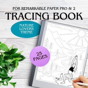 Nature Themed Tracing Book Adults for Remarkable | Outdoors, Camping, Landscapes | Coloring Book for eInk tablets | eInk Tracing Templates