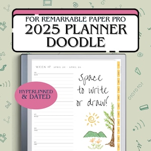 2025 Doodle Planner for ReMarkable Paper Pro: Hyperlinked & Customizable (Digital Download)