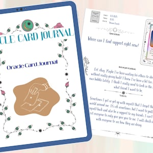 Journal Oracle Card pour Remarkable Paper Pro + Remarkable 2 | Cahier de lecture de cartes du jour | Feuille de travail pour carte de journal Witchy au format pdf avec lien hypertexte