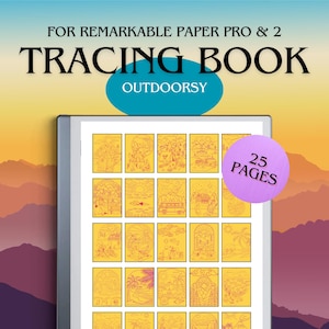 Tracing Book Adults for Remarkable | Nature Lovers, Outdoors, Camping, Landscapes | Coloring Book for eInk tablets | eInk Tracing Templates