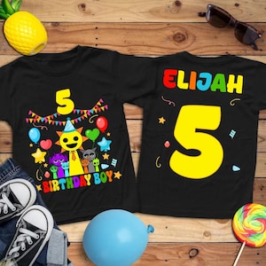 Personalized Sprunki Birthday Boy Shirt Custom Sprunki Boy Shirt Roblo Game Kids Birthday, Sprunki Birthday Boy Sun Sprunki Birthday shirt