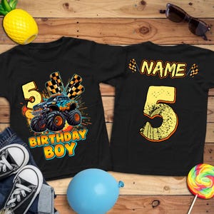 Monster Truck birthday Shirt, Car Birthday T-shirt, Custom Boy birthday shirt, Toddler Birthday Shirt, Monster trucks Shirt, Family Matching