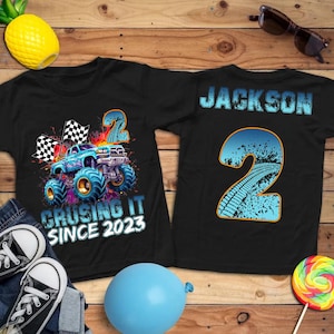 Monster Truck Crushing It birthday Shirt, Car Birthday T-shirt, Custom Boy birthday shirt, Toddler Birthday Shirt, Monster trucks Shirt