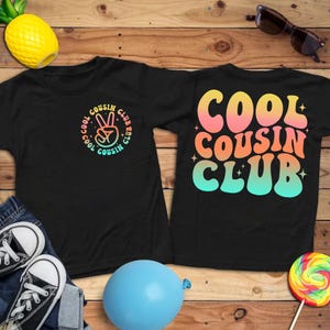 Cool Cousins Club Colorful T-Shirt, Kids Cousins Graphic Tee, Family Reunion Outfit, Retro Style Shirt, Cousin Crew Kids Shirt, Cousin Crew