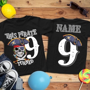 Pirate Birthday Shirt - Personalized Pirate Birthday Party Shirt - Custom Birthday Boy Pirate Shirt, Custom Age Birthday Pirate Shirt