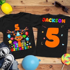 Personalized Sprunki Birthday Boy Shirt Custom Sprunki Boy Shirt Roblo Game Kids Birthday, Sprunki Birthday Boy Oren Sprunki Birthday shirt