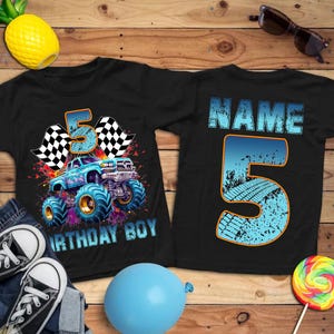 Monster Truck birthday Shirt, Car Birthday T-shirt, Custom Boy birthday shirt, Toddler Birthday Shirt, Monster trucks Shirt, Family Matching
