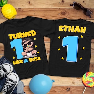 Custom Boss Baby, Name & Age Birthday Shirts, The Boss Baby, Baby Boy, Baby Girl, Custom Boy birthday shirt, Custom Girl birthday shirt