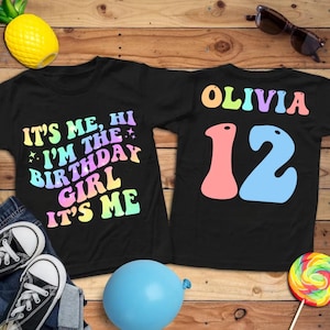 Personalized It&#39;s me Hi I&#39;m the Birthday Girl It&#39;s Me Shirt, Custom Birthday Name Age Hoodie, It&#39;s me Hi T-Shirt,Personalized Birthday Shirt