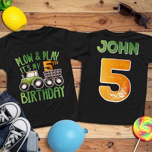 Plow & Play, Tractor birthday shirt , tractor shirt, farm birthday shirt, farm birthday party, boy country party, Custom boy birthday shirt