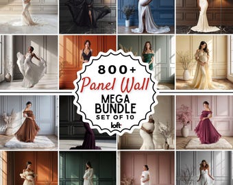 800+ Bundle Elegant Panel Wall & Maternity Backdrops, Fine Art Textures Room Digital Backgrounds, Studio Photo Overlays for Photography Gift