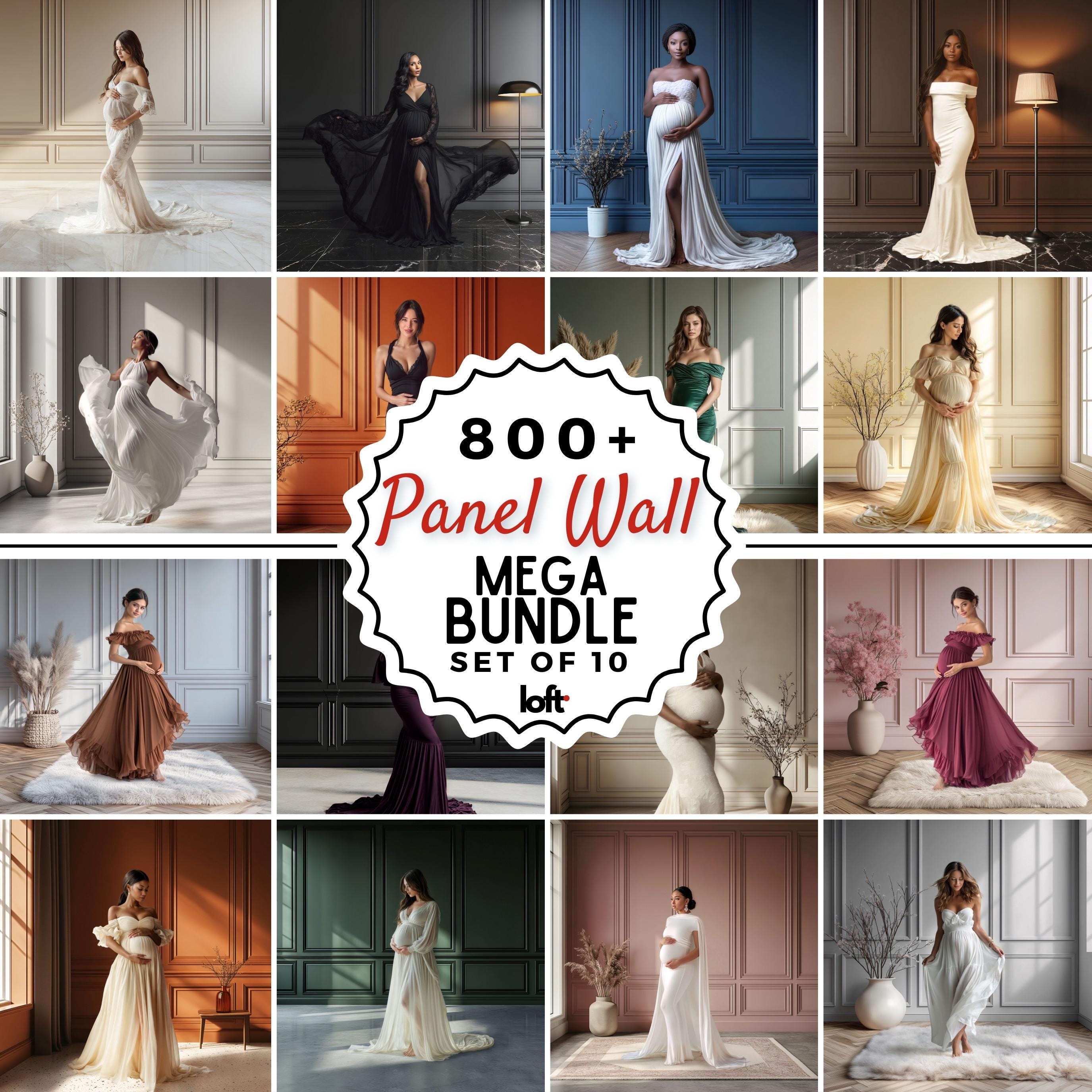 Studio Panel Backdrop 800+ Bundle Elegant Panel Wall & Maternity Backdrops, Fine Art Textures ...