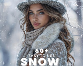 Paquete de superposiciones de fondos de invierno, nieve que cae, copos de nieve, efecto bokeh para Photoshop Lightroom, mejoras de fotos de invierno navideñas