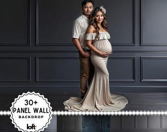 Elegant Fine Art Textures and Digital Overlays for Maternity Backdrop, Photo Panel Wall Background, Black Digital Backdrops for Studio, Dark