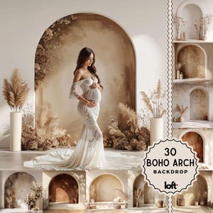 Boho Arches Set Digital Backdrop, Minimal Maternity Photo Backdrop Overlays, Beige Arches Fine Art Textures, Overlay Beige Photo Backgrounds
