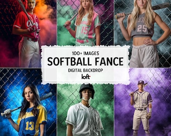 Baseball and Softball Fence Fog Backdrops | Senior Sports Posters, Colored Fog Banners Overlays, Sport Photo Designs Backgrounds