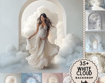 White Cloudy Elegant Fine Art Textures Digital Overlays, Maternity Backdrop , Digital Photography Backgrounds , Digital Backdrops for Studio